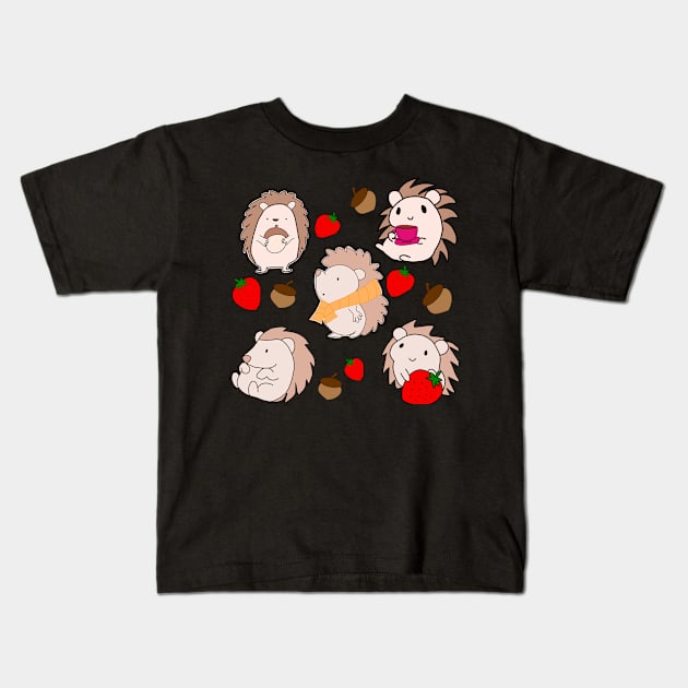 hedgehogs Kids T-Shirt by tailspalette